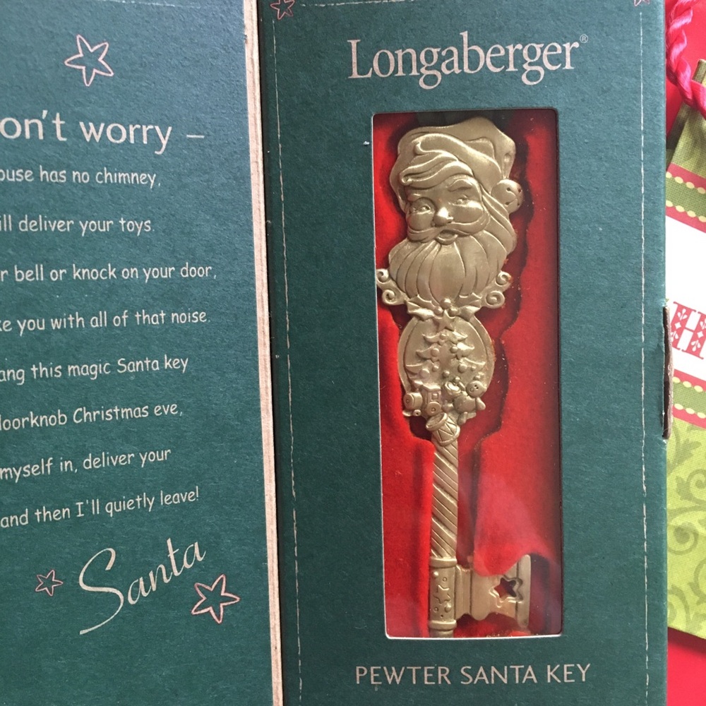 🎅 Original 2001 FIRST in Collection Pewter Longaberger Santa Key